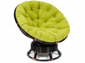 Кресло-качалка Papasan w 23/01 B с подушкой Antique brown, флок Олива в Невьянске - nevyansk.магазин96.com | фото