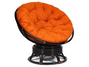 Кресло-качалка Papasan w 23/01 B с подушкой Antique brown, ткань Оранжевый в Невьянске - nevyansk.магазин96.com | фото