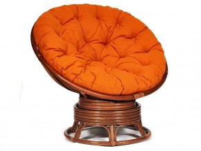 Кресло-качалка Papasan w 23/01 B с подушкой Pecan, ткань Оранжевый в Невьянске - nevyansk.магазин96.com | фото